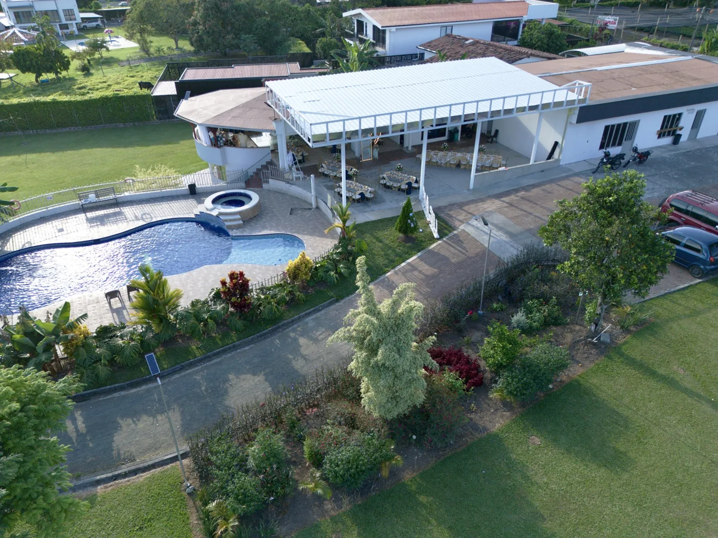 Vista aérea de Finca El Rosal Combia